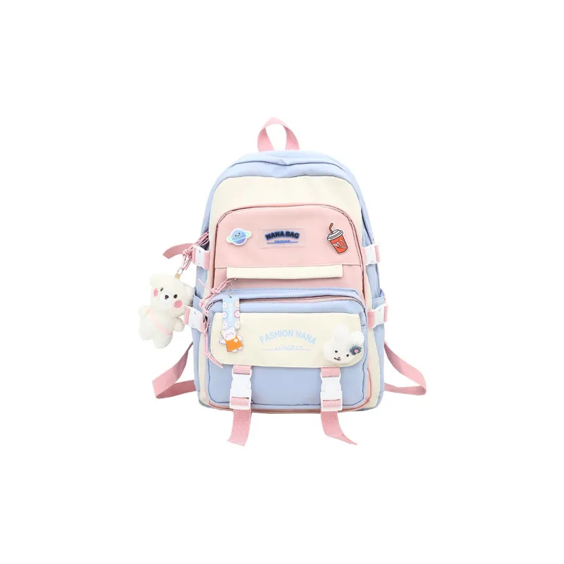Wolfhorse Nylon Backpack Regular Unisex Black/Purple/Pink/Blue-20