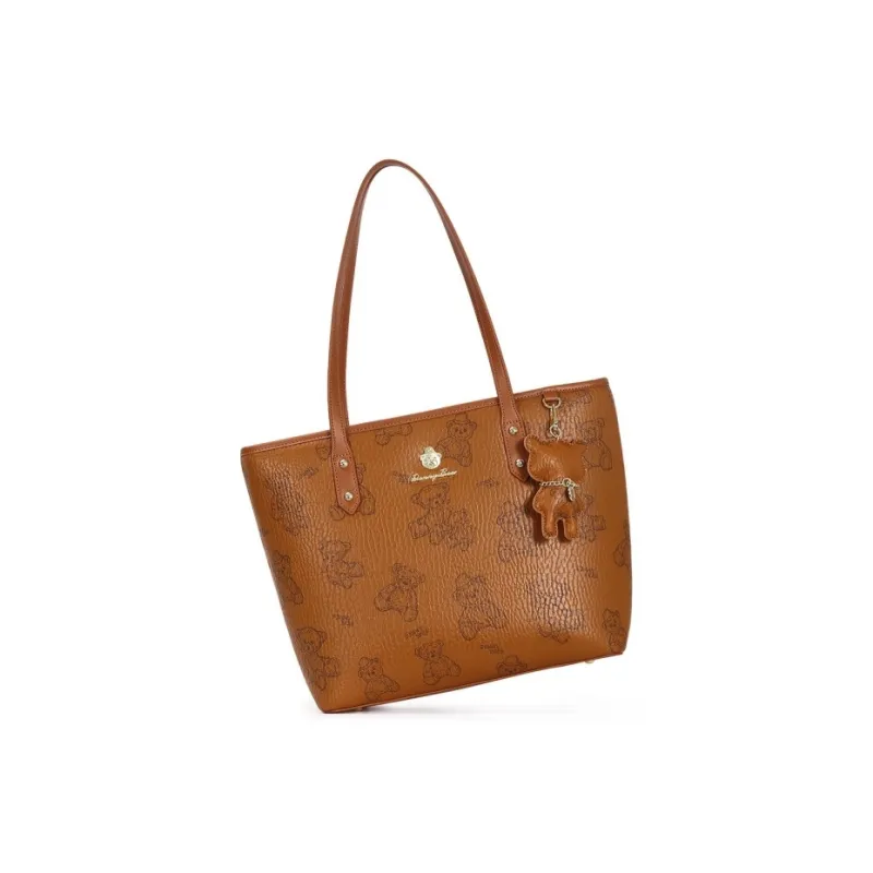 DANNYBEARJEANS PVC Tote Bag, Shoulder Bag Regular Women's Cherry Blossom Pink/Creamy Apricot/Cocoa Brown-7