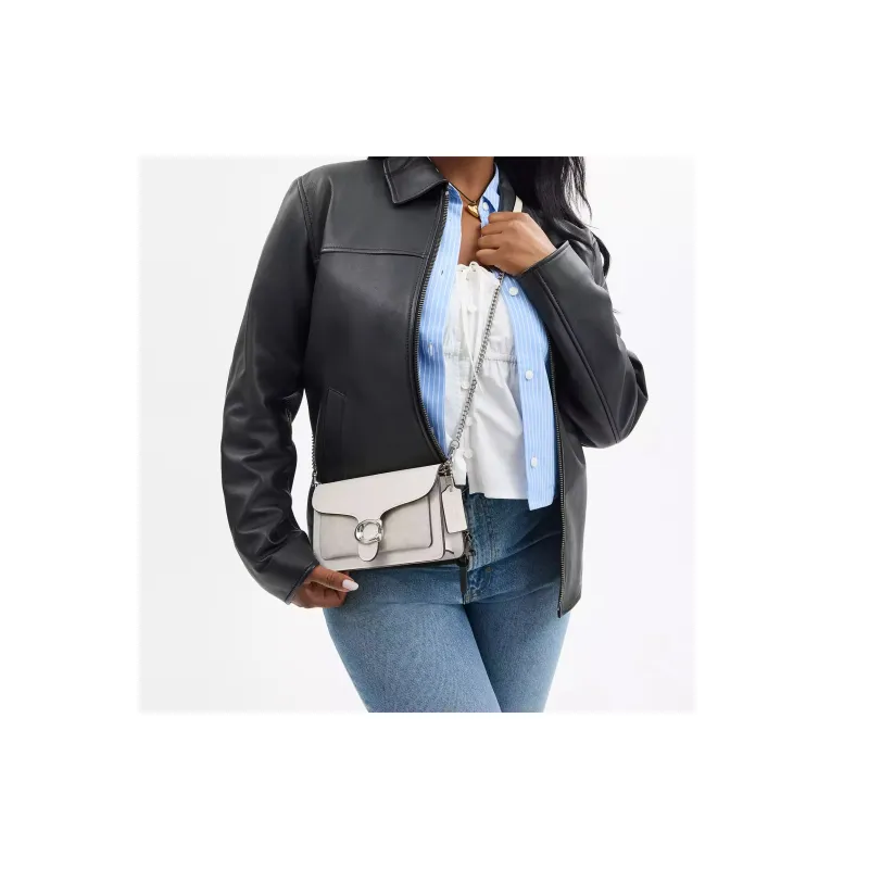 COACH Tabby Calfskin Portable Crossbody Bag, Shoulder Bag Small Size Women's Chalk White-5