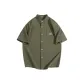 [Twill Stand Collar]Army Green (Ho Color Block Mountain Chest Logo)