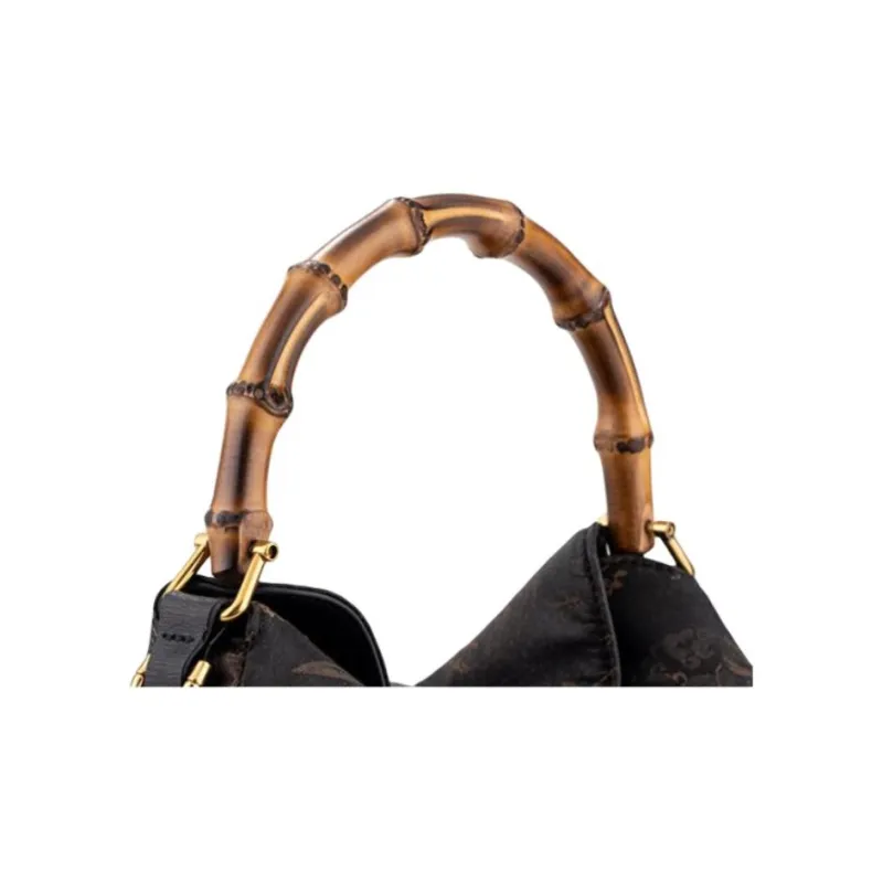 Shanghai Story Mulberry Silk With Viscose Handbag Medium Size Women's Classic Black-3