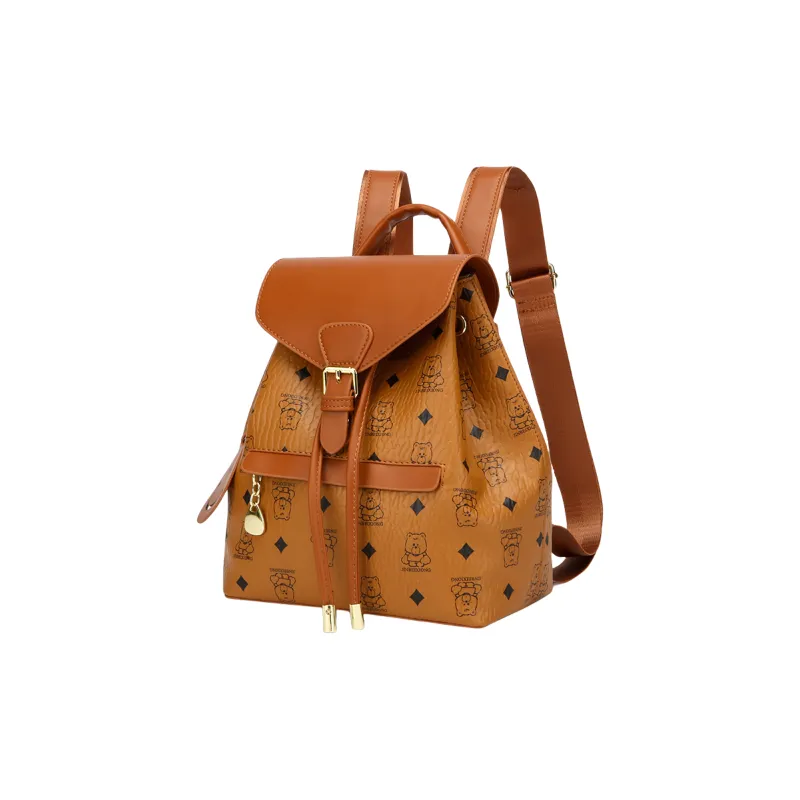 BAODIDAISHU PU Backpack Women's Black/Yellow/Beige/Pink-1