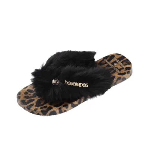 Dolce&Gabbana x Havaianas Abrasion Resistant Flip Flops Women's Black Brown