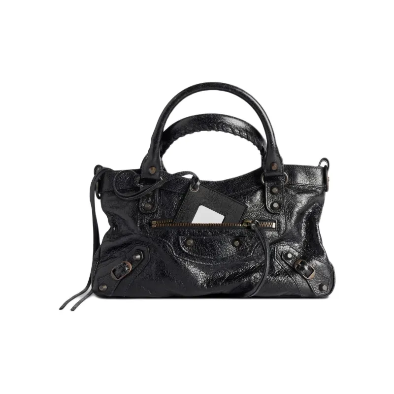 Balenciaga Le City Arena Historic Lambskin Shoulder Bag, Crossbody Bag, Handbag Women's Black-0