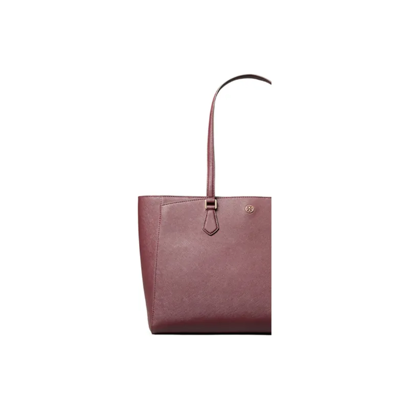 TORY BURCH Robinson Leather Tote Bag, Shoulder Bag Women's Burgundy-2