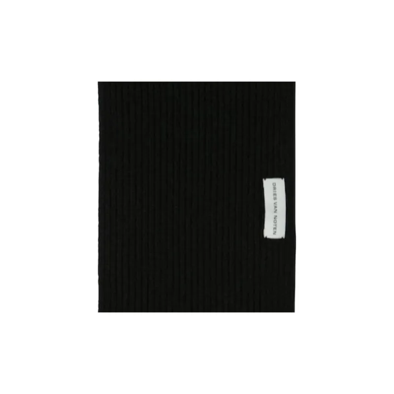 DRIES VAN NOTEN Cashmere Knit Scarves Men's Black-2