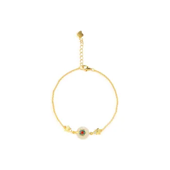 CHINA GOLD Hetian Jade Bracelets Pale Greenish White Jade Women's