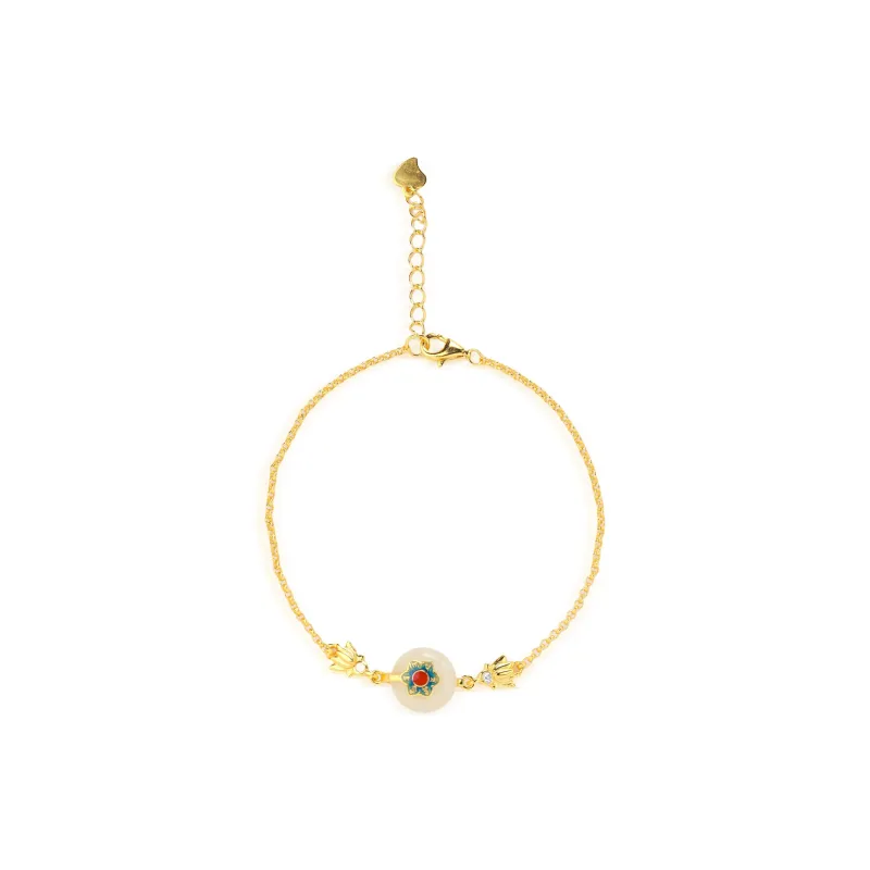 CHINA GOLD Hetian Jade Bracelets Pale Greenish White Jade Women's-0