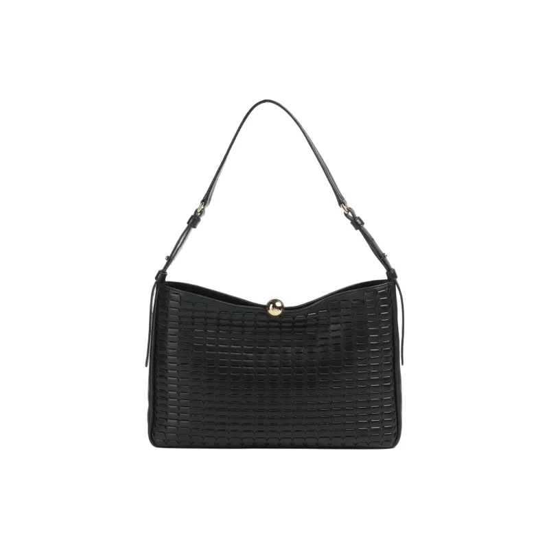 Furla Fine Grain Leather Shoulder Bag Women's Black-0