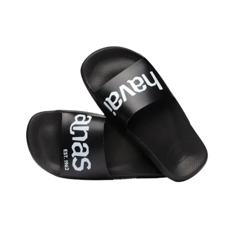 Havaianas Abrasion Resistant Slide Slippers Unisex Black-2