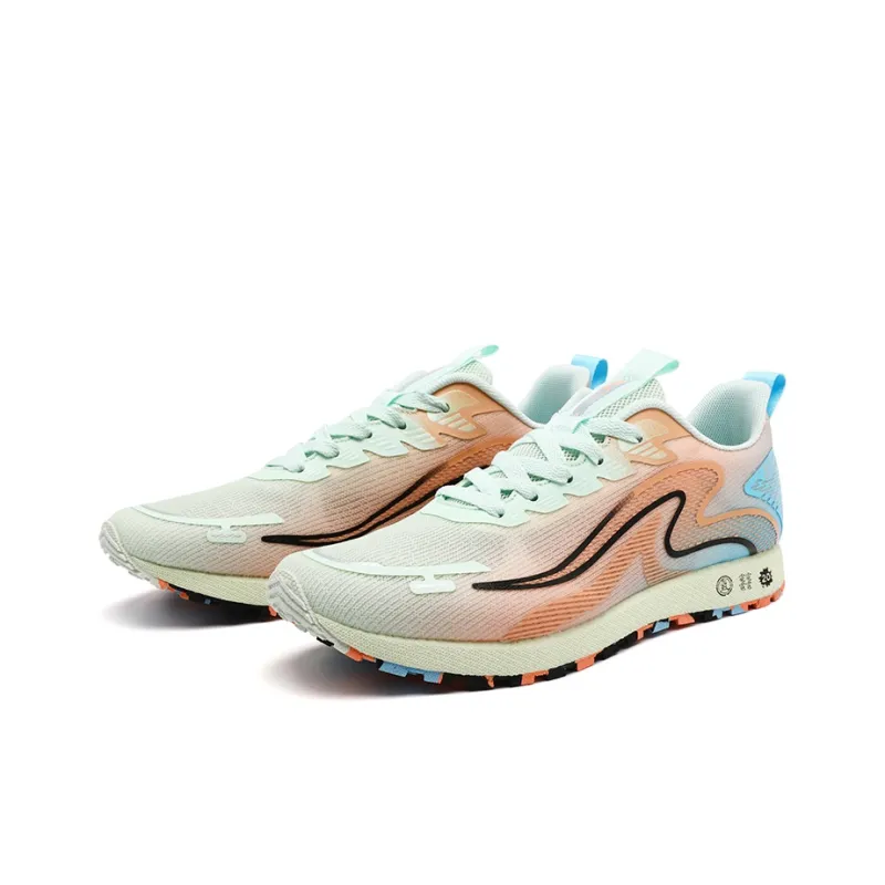 BIERLI Running Shoes Men Low Top Beige Yellow/Light Gray/Light Green-11