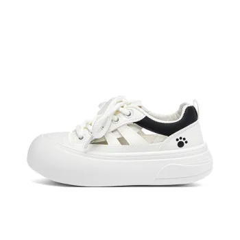 RENBEN Cushioning Abrasion Resistant Breathable Low Top Skateboard Shoes Women's White Black