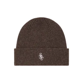 SPORTY & RICH Wool Beanies Unisex Brown
