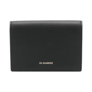 JIL SANDER Cow Leather Wallet Men's Black