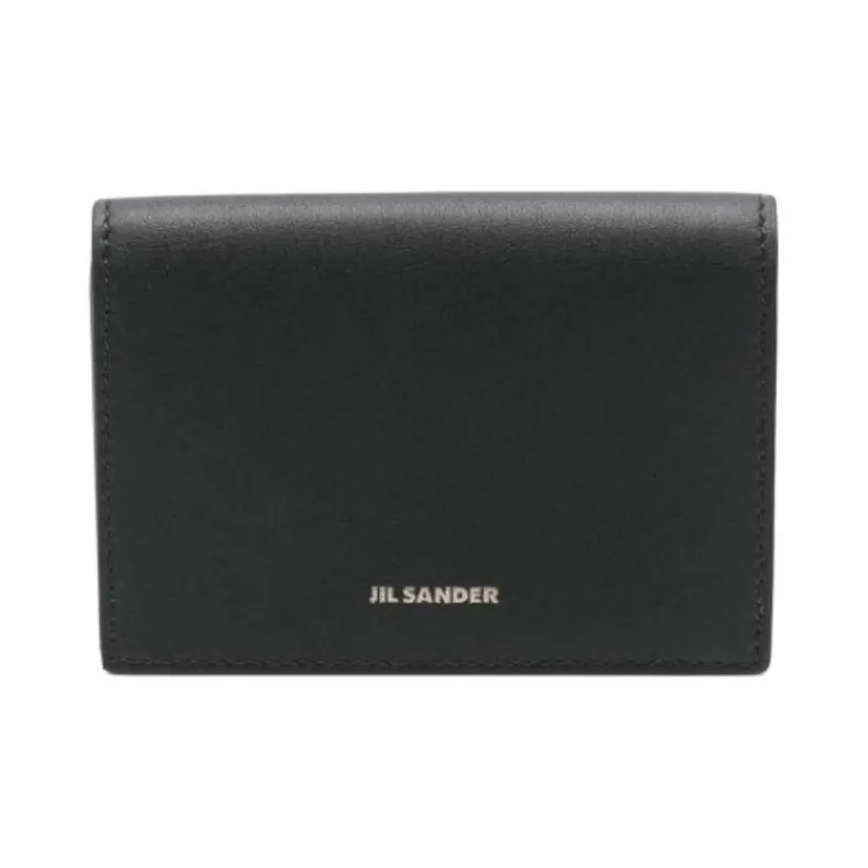 JIL SANDER Cow Leather Wallet Men's Black-0