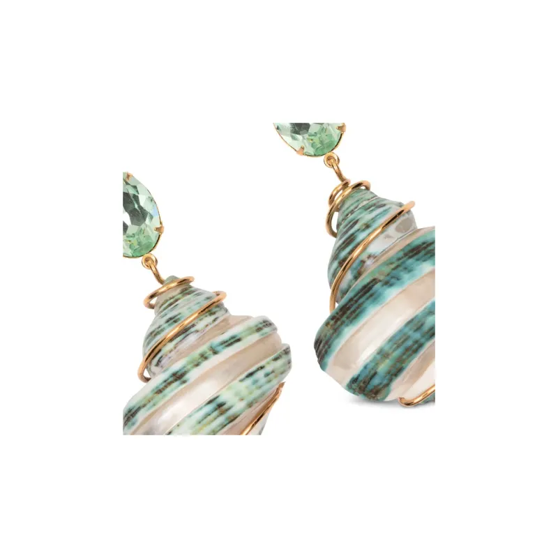 Jennifer Behr Shell Earrings Women's Light Green-1