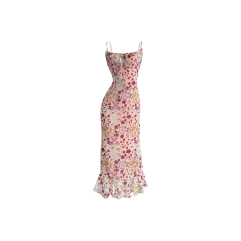 ETSE Slip Dresses Women's Floral Cluster Dress