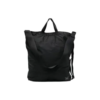 PORTER Solid Color Shoulder Bag, Crossbody Bag, Handbag Men's Black
