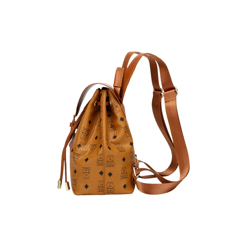 BAODIDAISHU PU Backpack Women's Black/Yellow/Beige/Pink-2