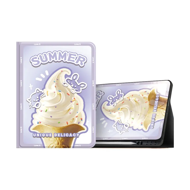 I Create My Art Silicone Material Summer Ice Cream Tablet Protective Cases-3