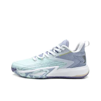 QIAODAN Anti Slip Wear Resistant Low Top Basketball Shoes Men's Water Wave Stardust Purple