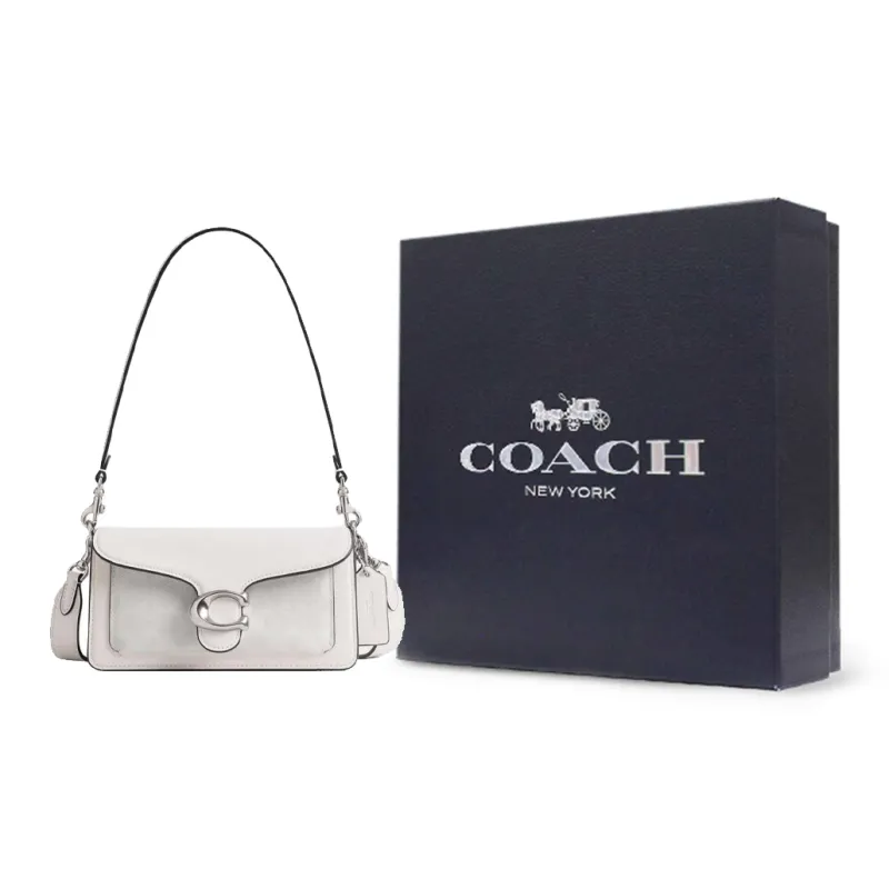 COACH Tabby Coated Canvas With Calfskin Portable Crossbody Bag, Shoulder Bag Small Size Women's White-16