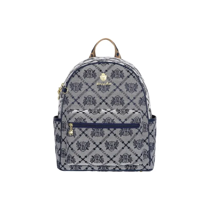 DANNYBEARJEANS Fabric Backpack Unisex Shield Bear Blue-0