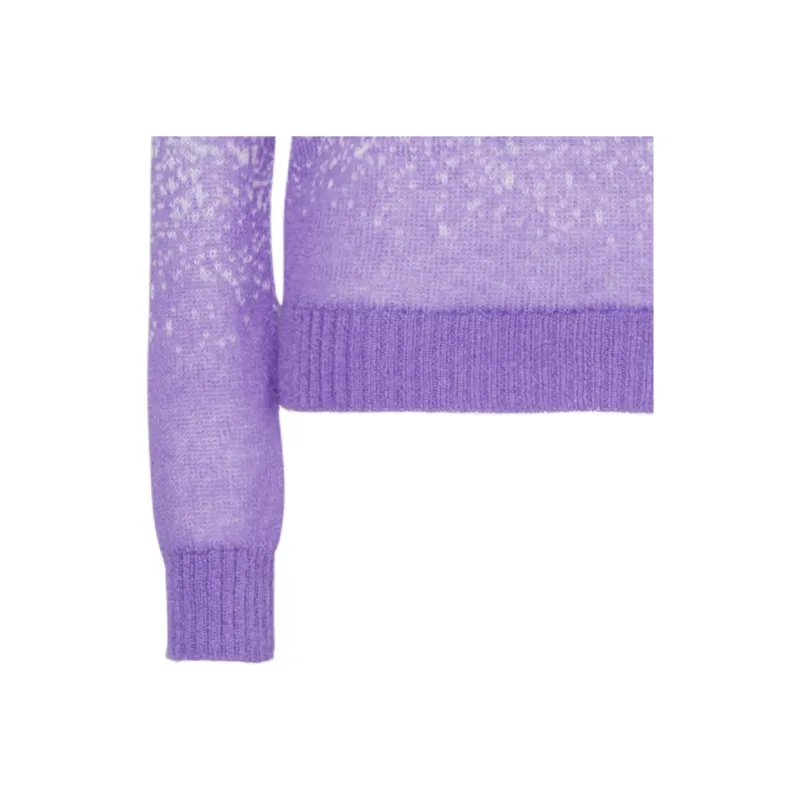 MCM Jacquard Sweater In Gradation Mohair Sweater Women's Purple-2