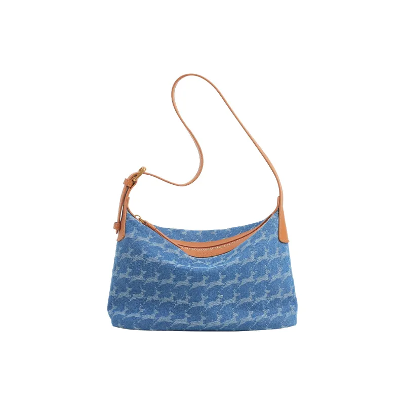 Miao Di Fabric Shoulder Bag Women's Denim Blue-0