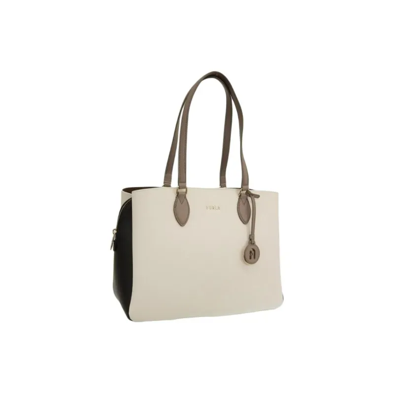Furla Minerva Leather Tote Bag, Shopping Bag, Shoulder Bag Regular Women's White-1