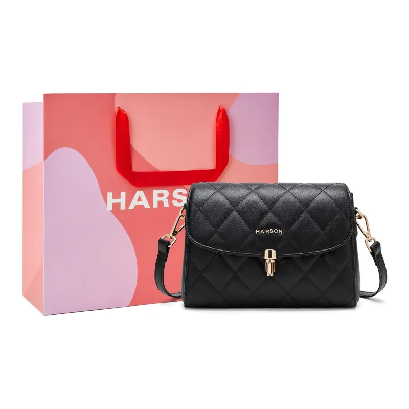 HARSON Synthetic Leather Shoulder Bag Women's Black-0