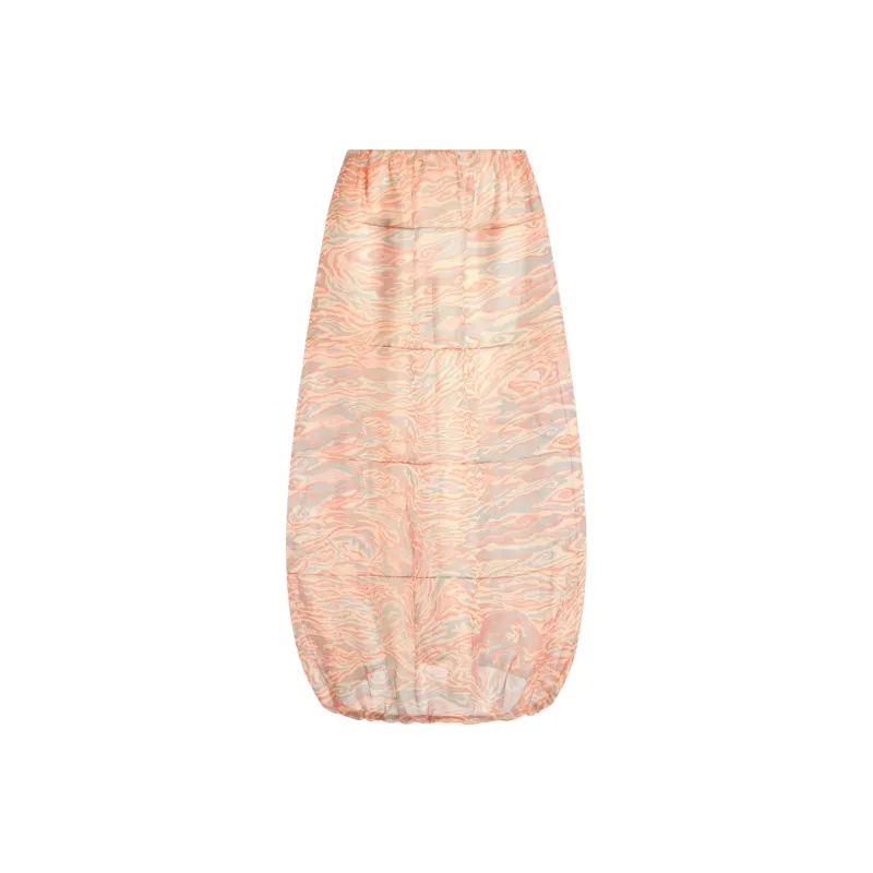 GIORGIO ARMANI Printed Silk organza Long Skirt-0