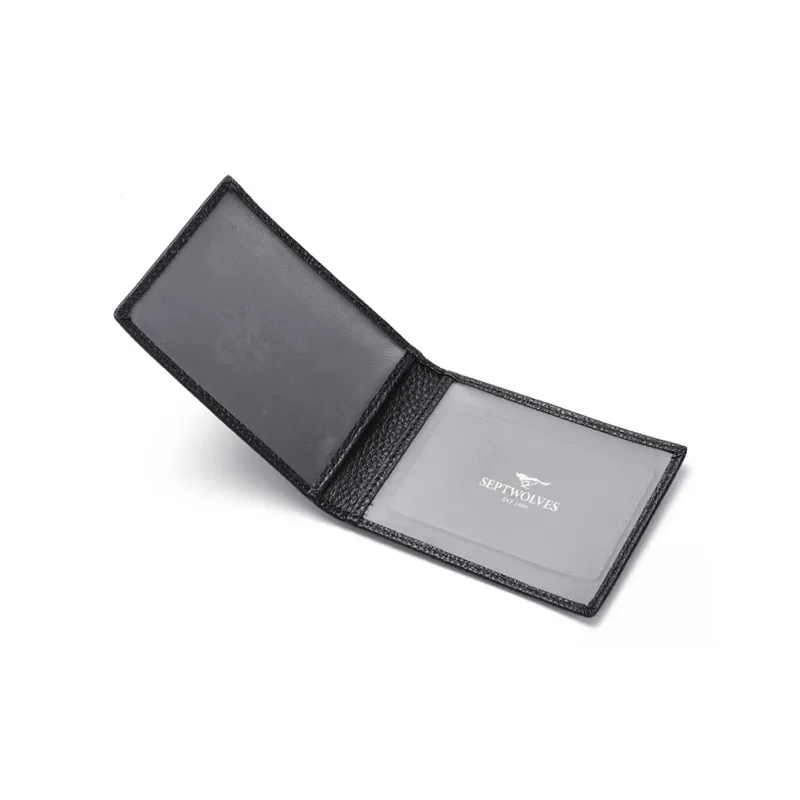 SEPTWOLVES Cow Leather Card Holder For Driver's License And Vehicle Registration Unisex Black-6
