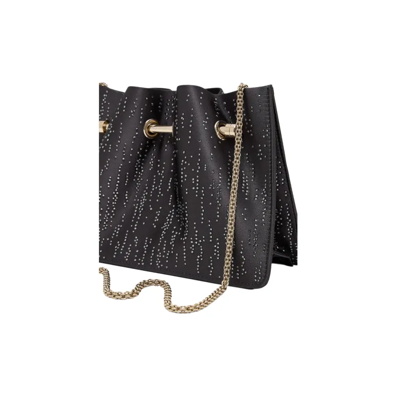 AMANI Viscose With Silk Blend Handheld Shoulder Bag Women's Black-3