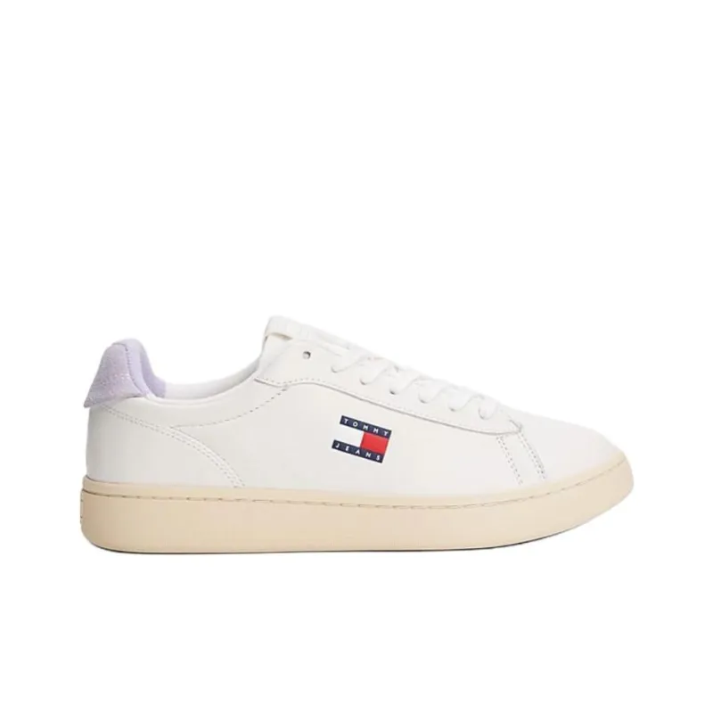 Tommy Hilfiger Trainers Low Top Skateboard Shoes Women's White Purple-2