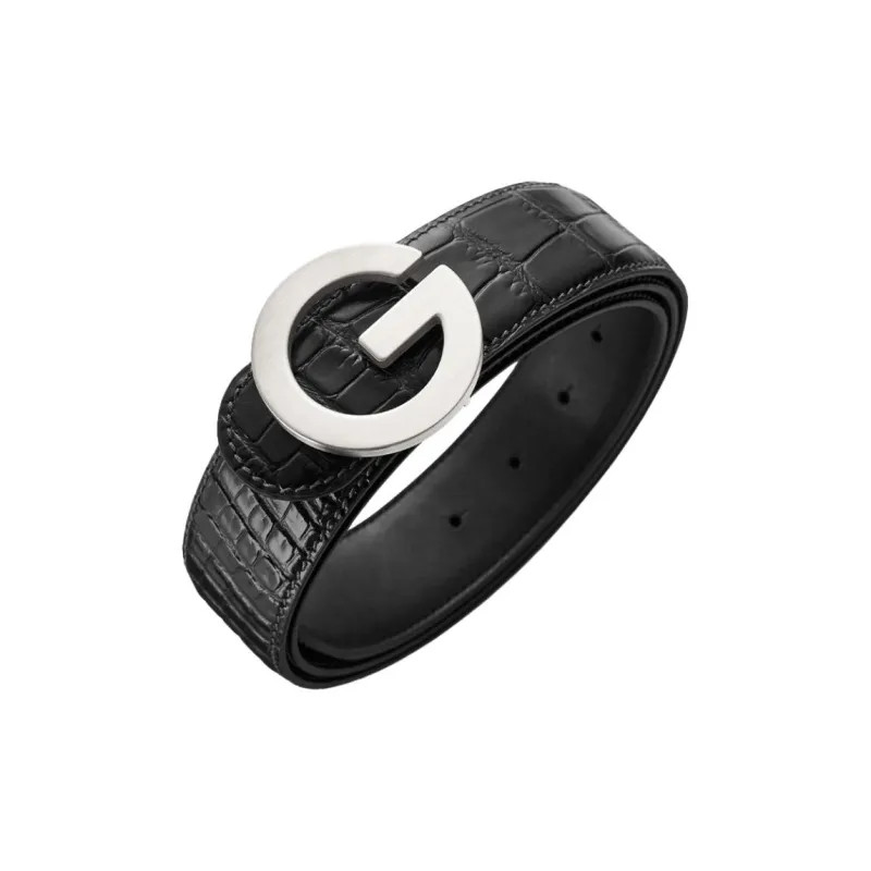 Jeccieziio Cow Leather Belts Men's Gold, Silver Width 3.5cm-7