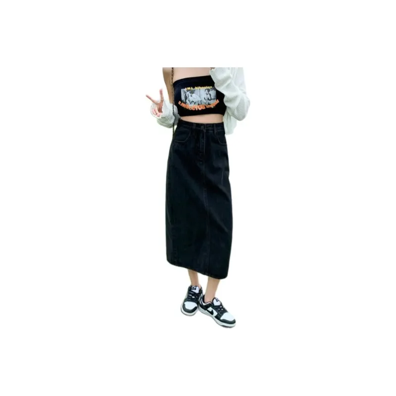 YINLEI Denim Long Skirt Women's-7