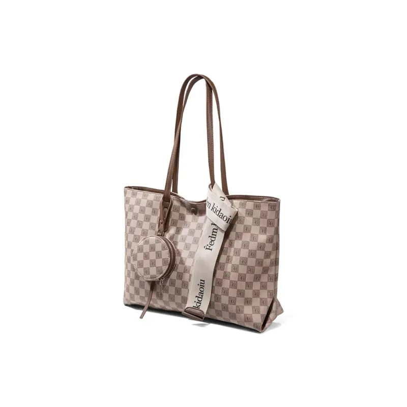 CLEVER& KETCH PU Shoulder Bag Tote Women's Khaki-2