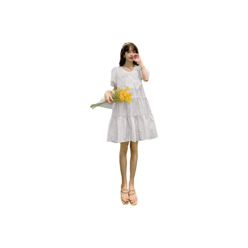 Mu Qingqing Short Sleeved Dress Women's-1