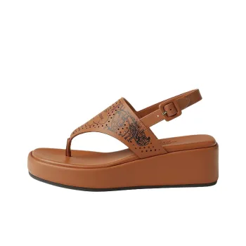 HERMES Karima One Strap Sandals 4.5cm Women's Brown