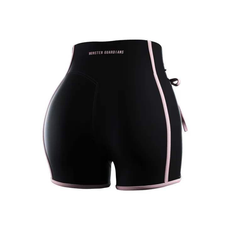 Monster Guardians Yoga Shorts Women's Black-1