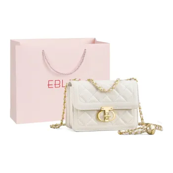 EBLAN Cow Leather Shoulder Bag, Crossbody Bag Regular Women's Milkshake White