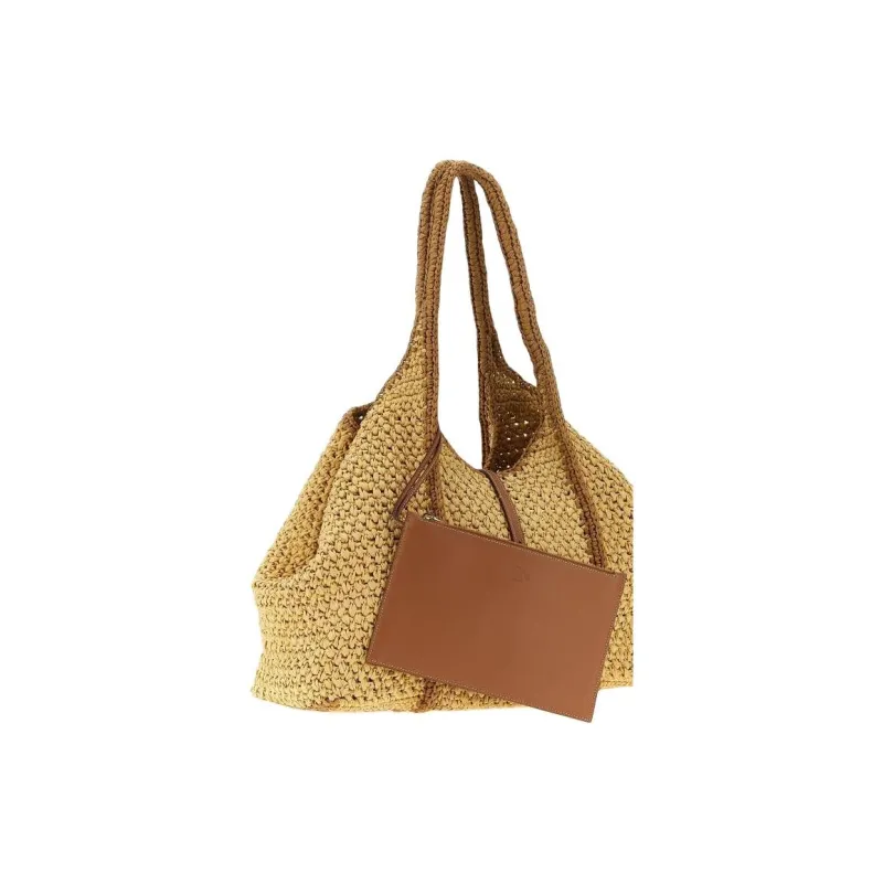 TOD'S T Timeless Viscose Tote Bag, Shopping Bag, Shoulder Bag Tubas Women's Beige-2