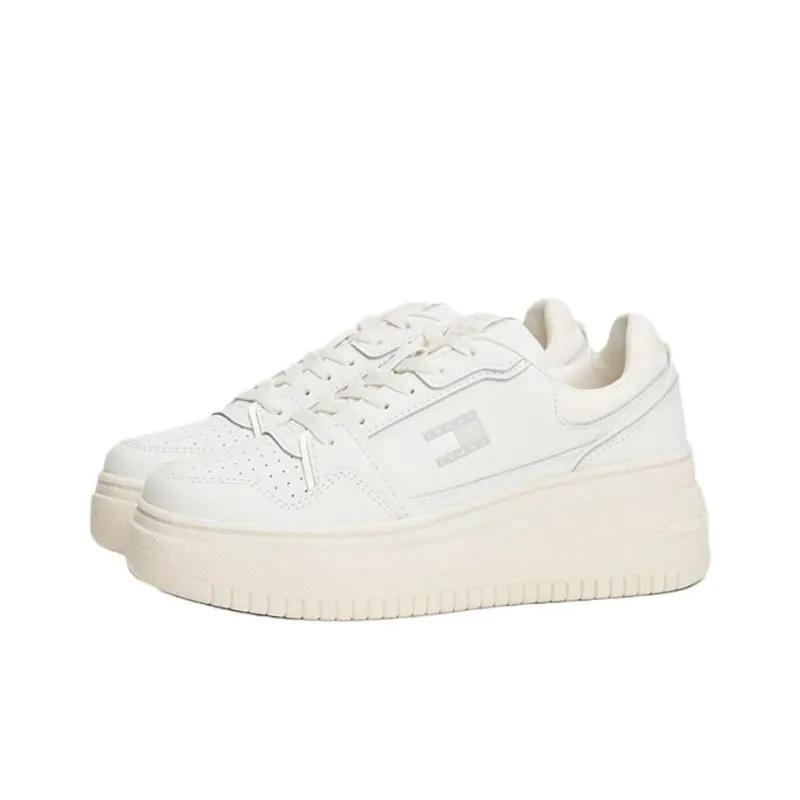 Tommy Hilfiger Trainers Low Top Skateboard Shoes Women's White-2