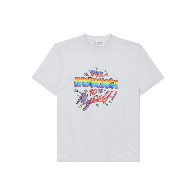 Balenciaga Women's 90/10 Large Fit Vintage T Shirt White-0