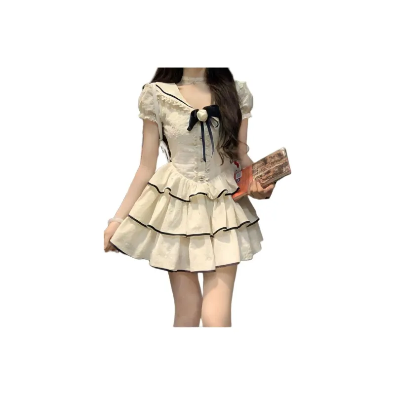 Mu Xiao Xin Short Sleeved Dress Women's-0