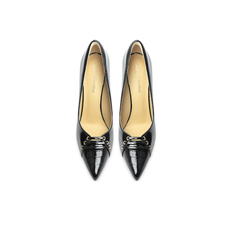 Lily Wei Lunar Corona Slim Heel High Heels Women's Black-2