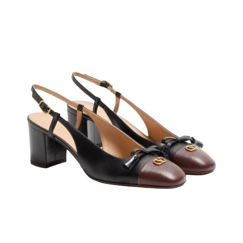 Valentino Valet Du Roi Chunky Heel High Heels 6cm Women's Black-2