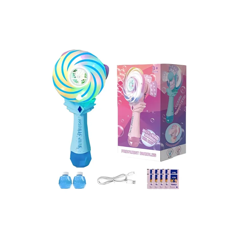 LUMINANCE Princess Style Car, Light Up Magic Wand, Fully Automatic Toy Bubble Machines-3