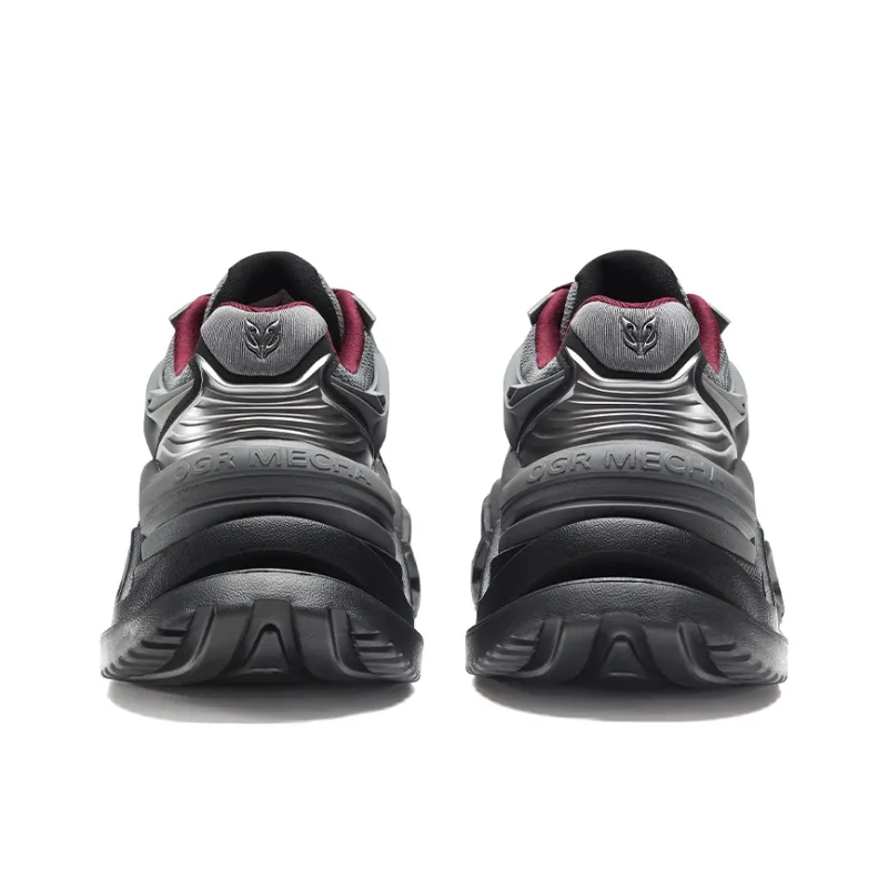 OGR ARK Og Black Grey Cushioning, Breathable, Height Increasing Low Top Chunky Sneakers Unisex Black Gray-4